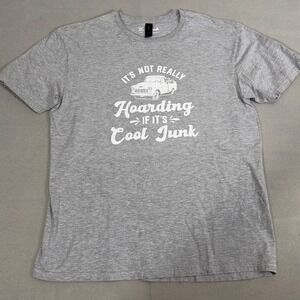 Suzy Swede Hoarding If Its Cool Junk Graphic T-Shirt‎ Gray Mens Large Gildan L